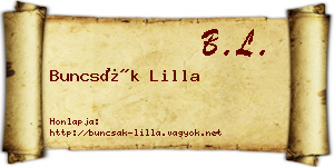 Buncsák Lilla névjegykártya